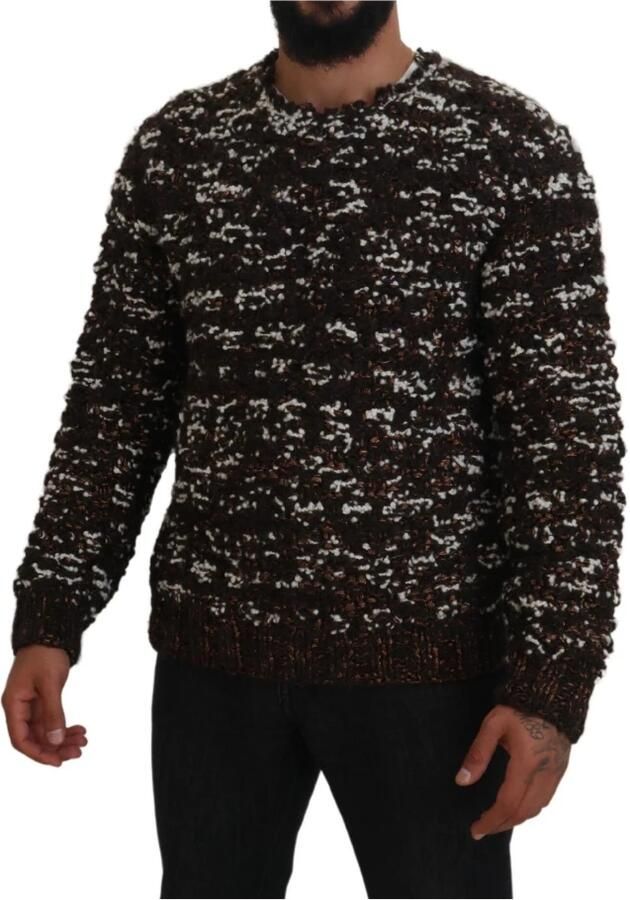 Dolce & Gabbana Handgemaakte Pullover Trui in Bruin Brons Brown Heren
