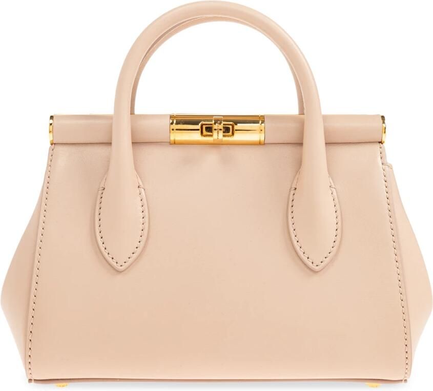 Dolce & Gabbana Elegante Leren Handtas met Kettingriem Beige Dames - Foto 2