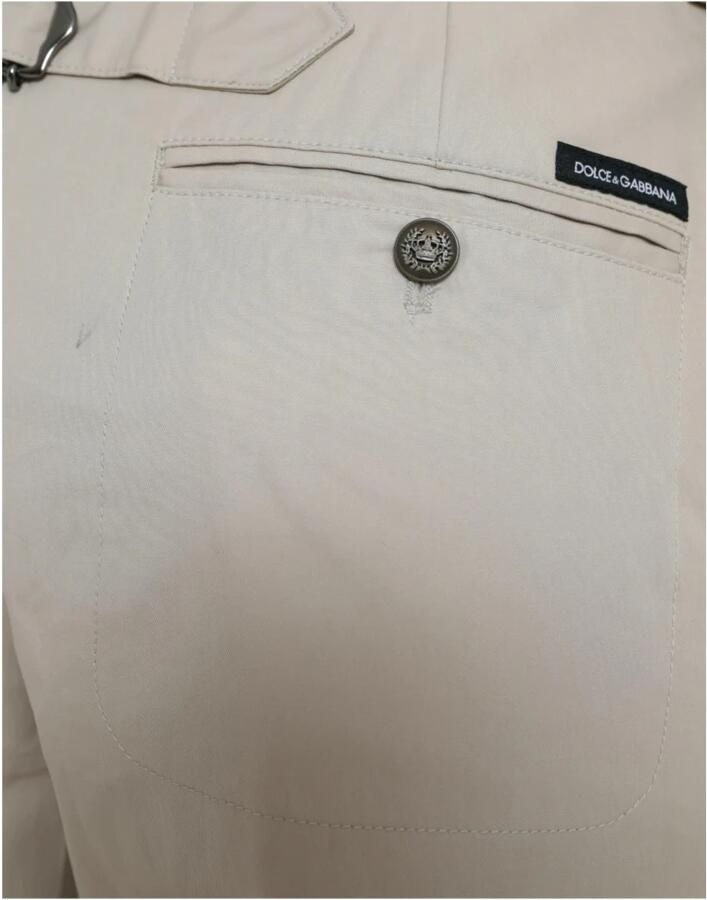 Dolce & Gabbana Hoge taille katoenen taps toelopende broek Beige Dames