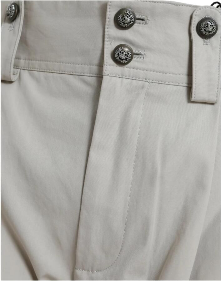Dolce & Gabbana Hoge taille katoenen taps toelopende broek Beige Dames - Foto 3