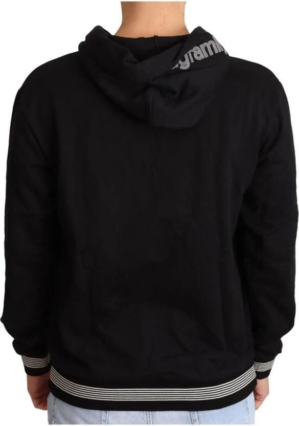 Dolce & Gabbana Black Cotton Hooded #dgfamily Sweater Zwart Heren - Foto 2