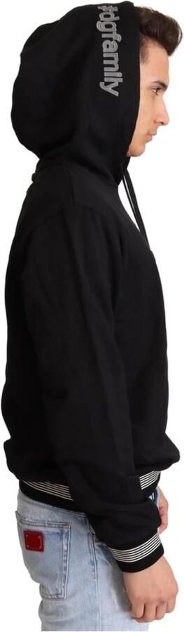 Dolce & Gabbana Black Cotton Hooded #dgfamily Sweater Zwart Heren - Foto 3