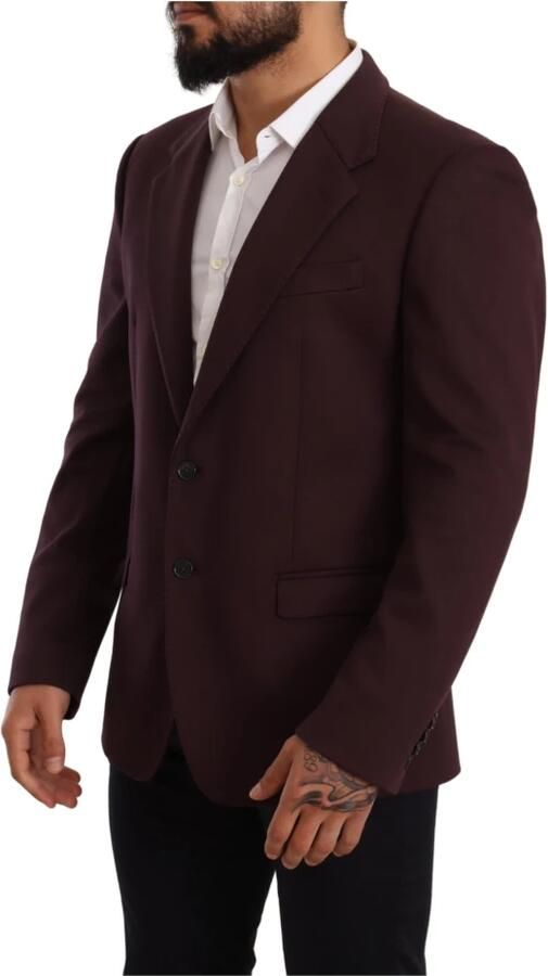 Dolce & Gabbana Prachtige Slim Fit Blazer Jas met Logo Details Purple Heren - Foto 4