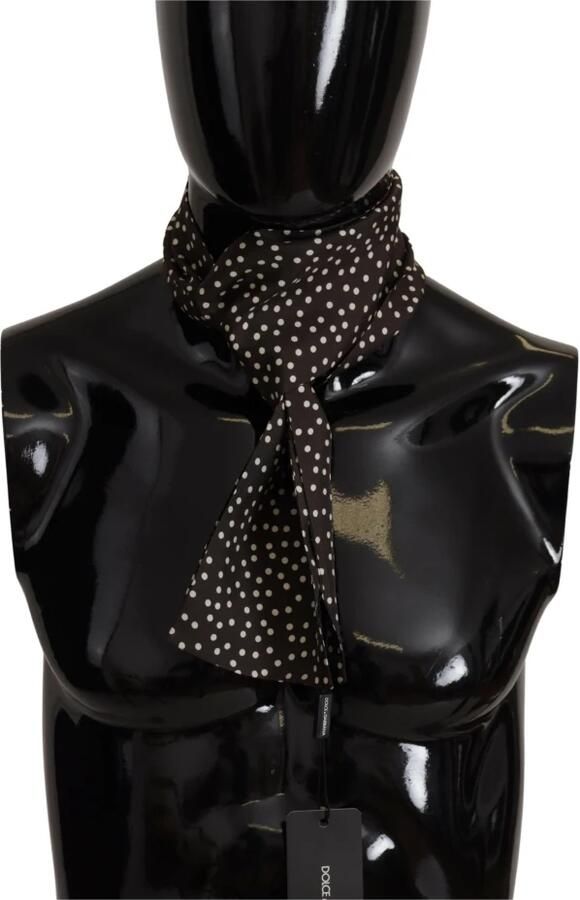 Dolce & Gabbana Italiaanse Zijden Polka-Dot Sjaal Brown Heren - Foto 4