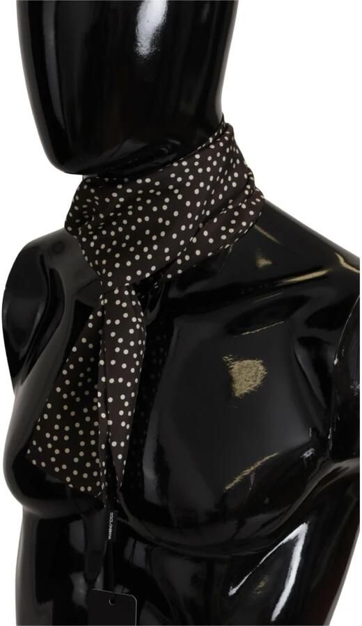 Dolce & Gabbana Italiaanse Zijden Polka-Dot Sjaal Brown Heren - Foto 5
