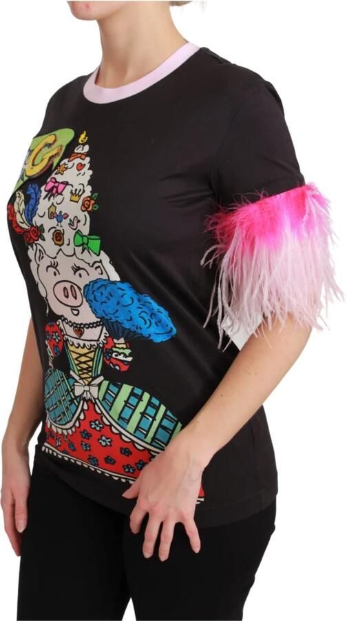 Dolce & Gabbana Jaar van het Varken T-shirt Kleurrijke Crewneck Top Multicolor Dames - Foto 3