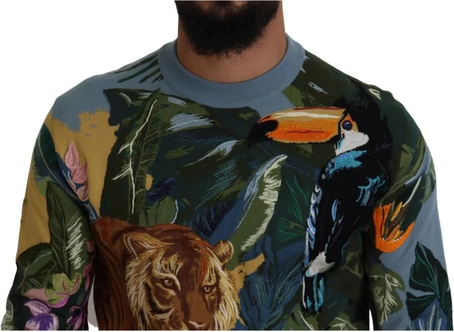 Dolce & Gabbana Multicolor Jungle Geborduurde Trui Multicolor Heren - Foto 3