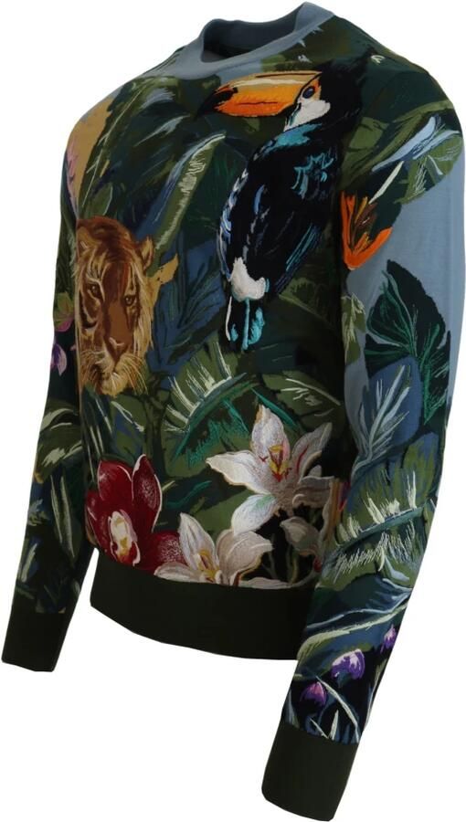 Dolce & Gabbana Multicolor Jungle Geborduurde Trui Multicolor Heren - Foto 6