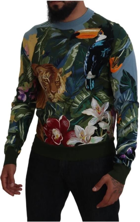 Dolce & Gabbana Multicolor Jungle Geborduurde Trui Multicolor Heren - Foto 14