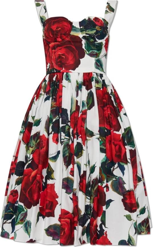 Dolce & Gabbana Jurk met bloemenpatroon Multicolor Dames