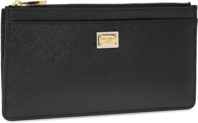 D&G Portemonnee D&G Calfsleren kaarthouder met ritsvak en logoplaatje - Foto 3