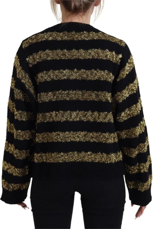 Dolce & Gabbana Gezellige en stijlvolle zwarte en gouden gebreide trui Black Dames - Foto 5