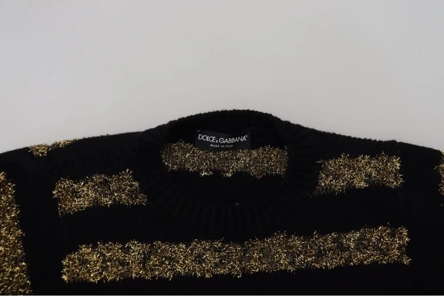 Dolce & Gabbana Gezellige en stijlvolle zwarte en gouden gebreide trui Black Dames - Foto 6