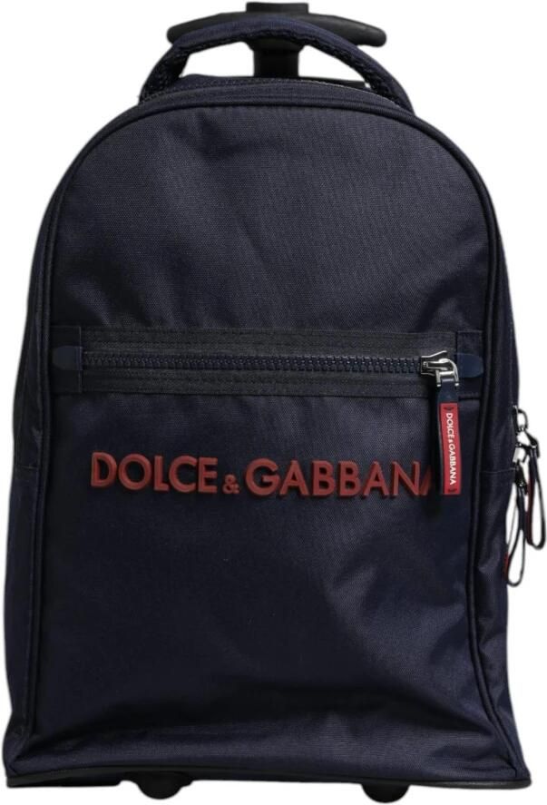Dolce & Gabbana Kinderrugzak met wielen en verstelbare band Blue Heren