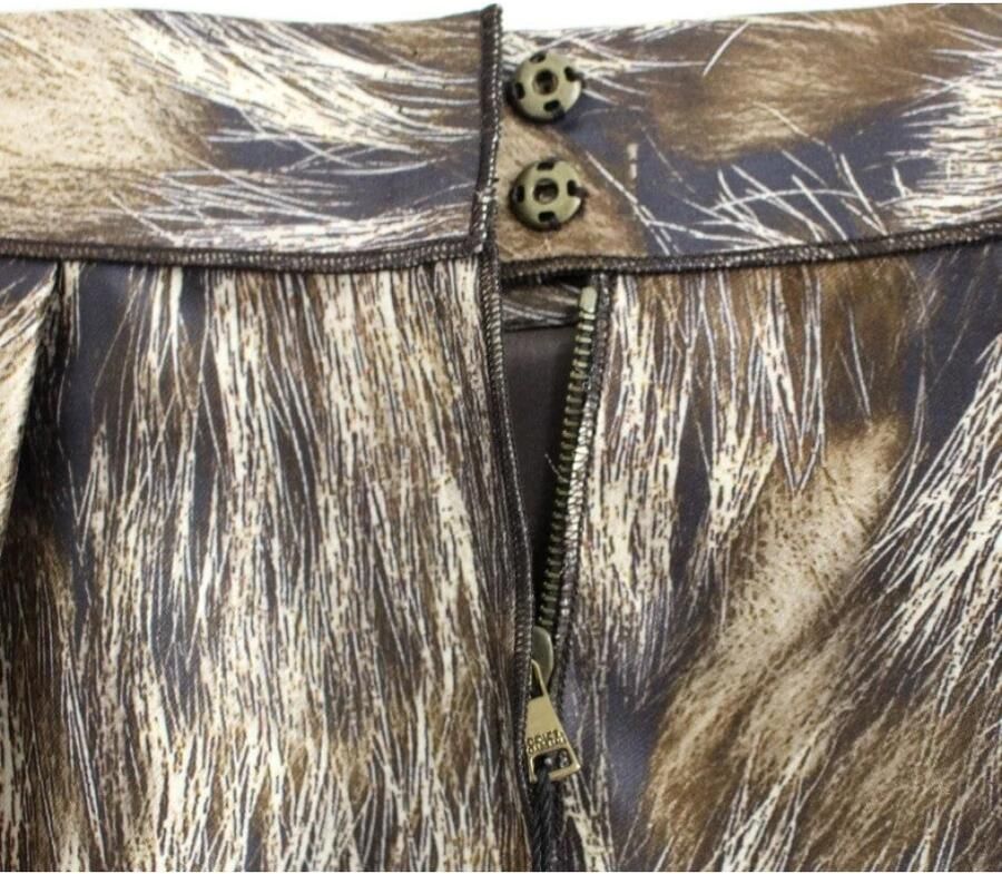 Dolce & Gabbana Brown Floral Silk Straight Full Skirt Bruin Dames - Foto 2