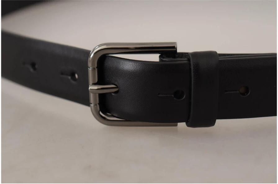 Dolce & Gabbana Klassieke Logo Leren Riem Black Heren