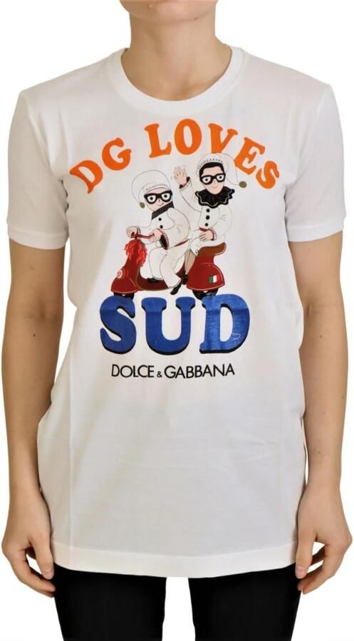 Dolce & Gabbana Wit katoenen DG Loves SUD T-shirt White Dames - Foto 6