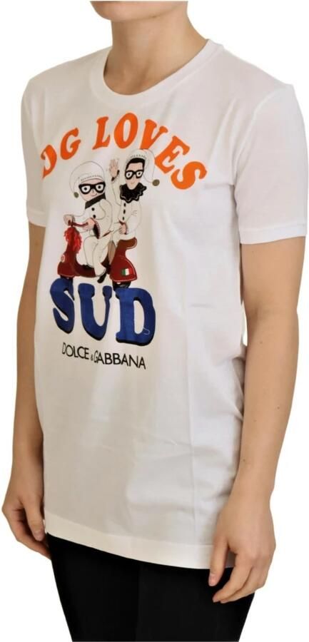 Dolce & Gabbana Wit katoenen DG Loves SUD T-shirt White Dames - Foto 5