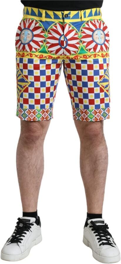 Dolce & Gabbana Kleurrijke Carretto Print Bermuda Shorts Multicolor Heren