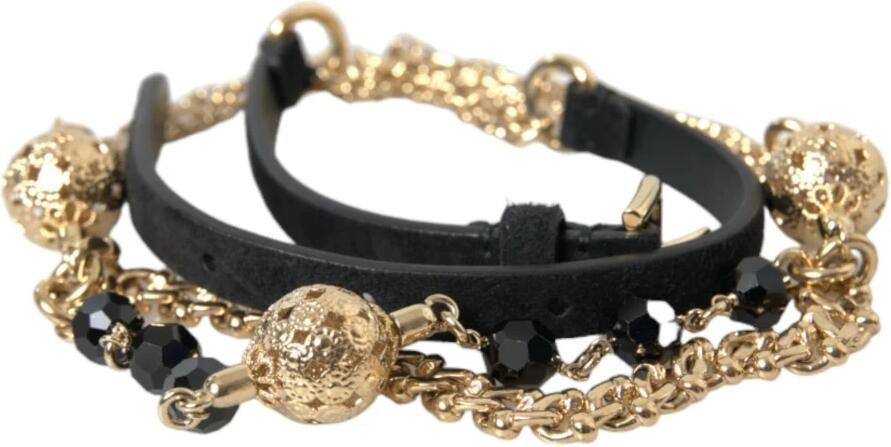 Dolce & Gabbana Kristal Bounce Leren Riem Black Dames - Foto 6