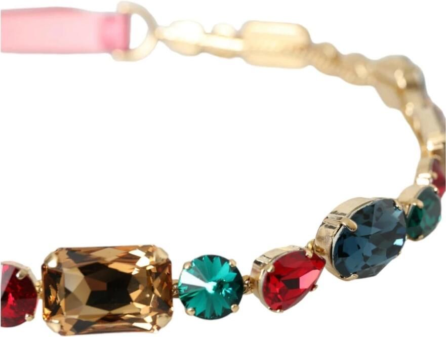 Dolce & Gabbana Kristal Ketting Leren Taille Riem Pink Dames - Foto 2