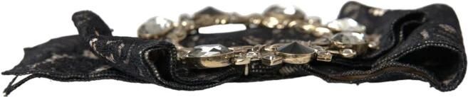 Dolce & Gabbana Kristal Versierde Handgemaakte Broche Haarspeld Black Dames - Foto 5