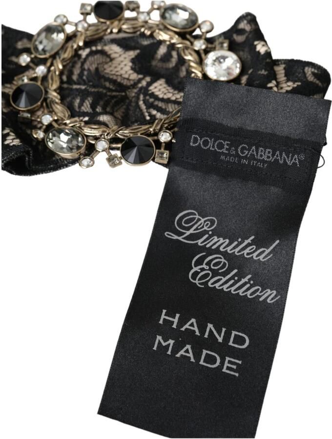 Dolce & Gabbana Kristal Versierde Handgemaakte Broche Haarspeld Black Dames - Foto 3