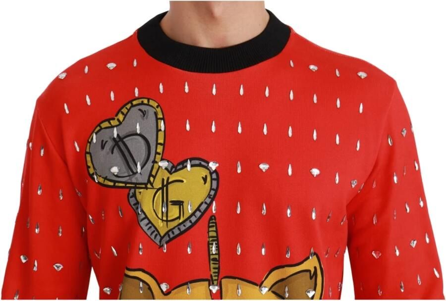 Dolce & Gabbana Rode Kristallen Varken Trui 2019 Collectie Rood Heren - Foto 2