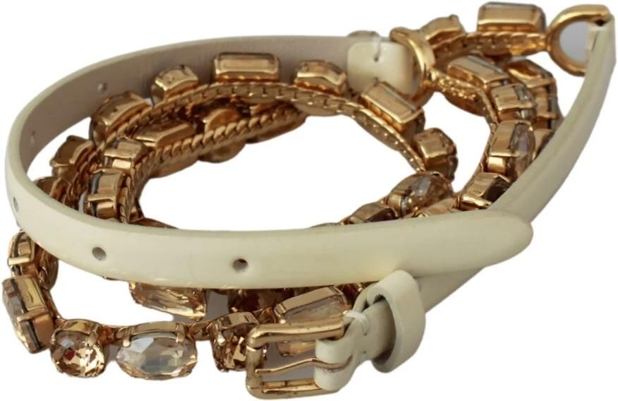Dolce & Gabbana Kristallen Versierde Riem Dames Wit met Champagne Kristallen White Dames - Foto 3