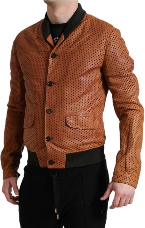 D&G Trainingsjack D&G Geperforeerde bomber leren jas - Foto 4