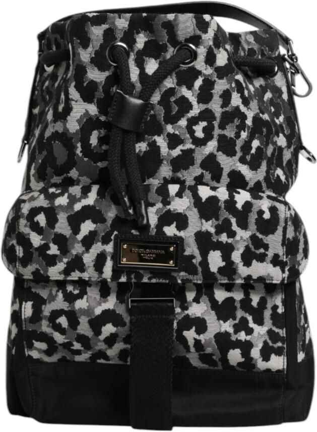 Dolce & Gabbana Leopard Jacquard Crossbody Tas Black Heren - Foto 3