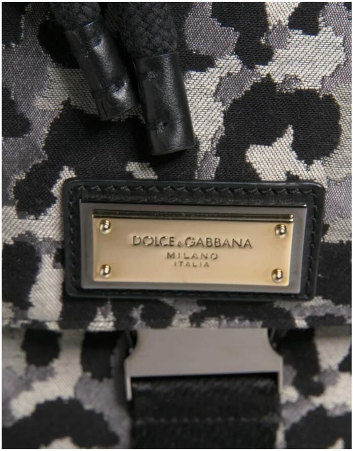 Dolce & Gabbana Leopard Jacquard Crossbody Tas Black Heren