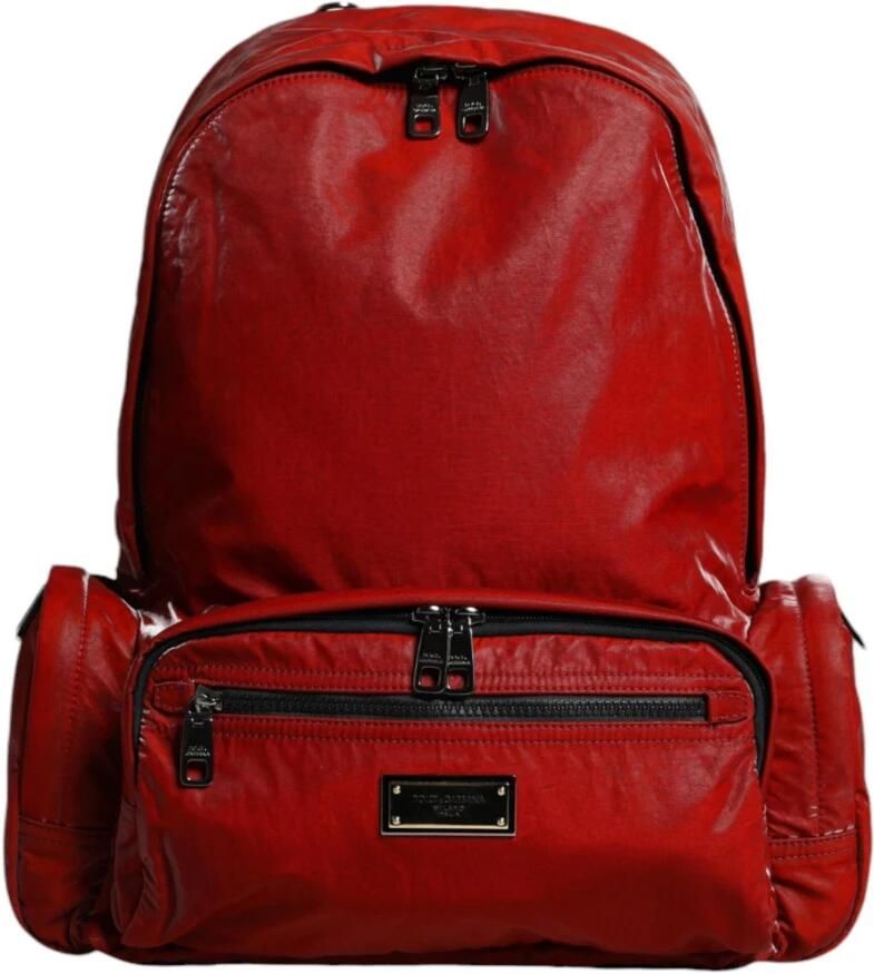 Dolce & Gabbana Leopard Logo Plaque Rugzak Rood Red Heren - Foto 4