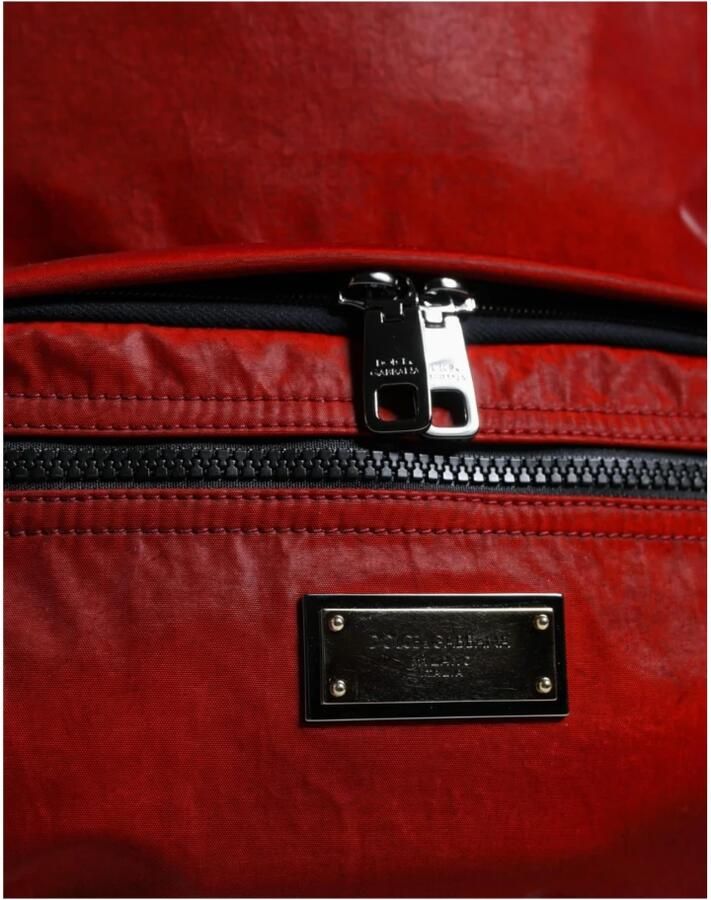 Dolce & Gabbana Leopard Logo Plaque Rugzak Rood Red Heren - Foto 2