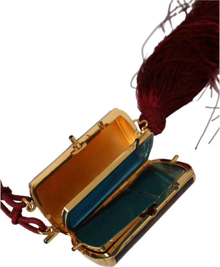 Dolce & Gabbana Bruine leren avondtas met kwast Brown Dames - Foto 2