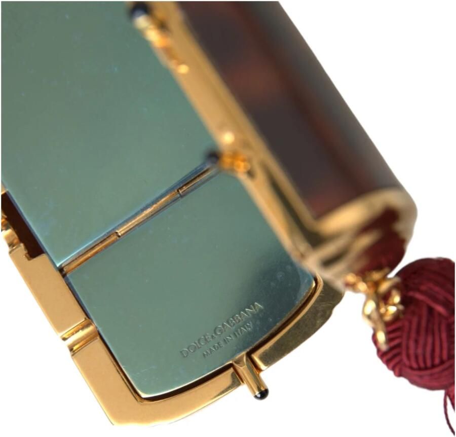 Dolce & Gabbana Bruine leren avondtas met kwast Brown Dames