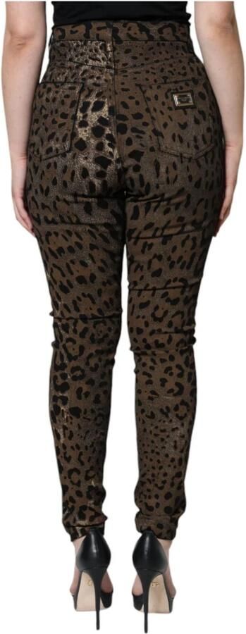 Dolce & Gabbana Leopard Print Skinny Denim Jeans Multicolor Dames - Foto 3