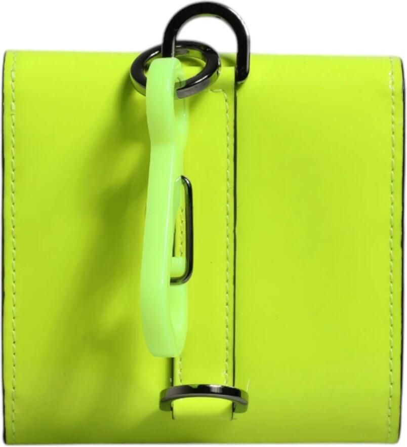 Dolce & Gabbana Leren Bifold Kaarthouder Portemonnee met Nekband Green Dames