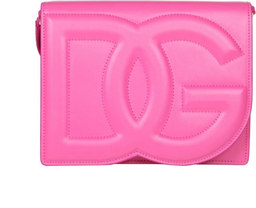 Dolce & Gabbana Leren Schoudertas met Flap Top Sluiting Pink Dames - Foto 4
