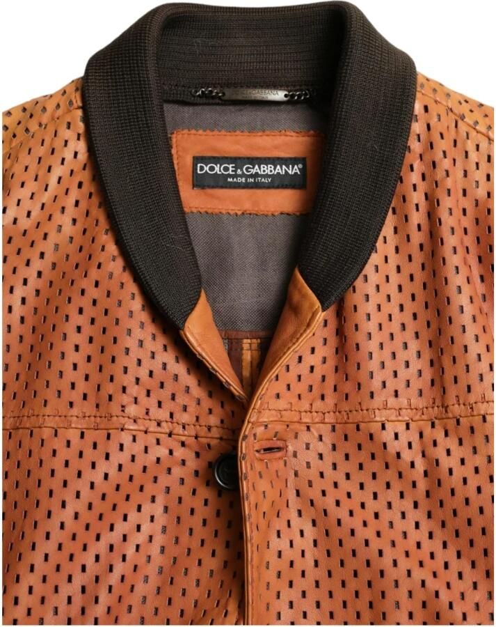 D&G Trainingsjack D&G Geperforeerde bomber leren jas