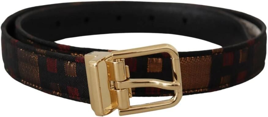 Dolce & Gabbana Multicolor Leren Jacquard Riem met Gouden Metalen Gesp Multicolor Dames - Foto 6