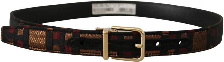 Dolce & Gabbana Multicolor Leren Jacquard Riem met Gouden Metalen Gesp Multicolor Dames - Foto 5