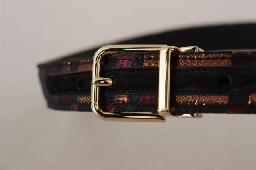 Dolce & Gabbana Multicolor Leren Jacquard Riem met Gouden Metalen Gesp Multicolor Dames - Foto 3