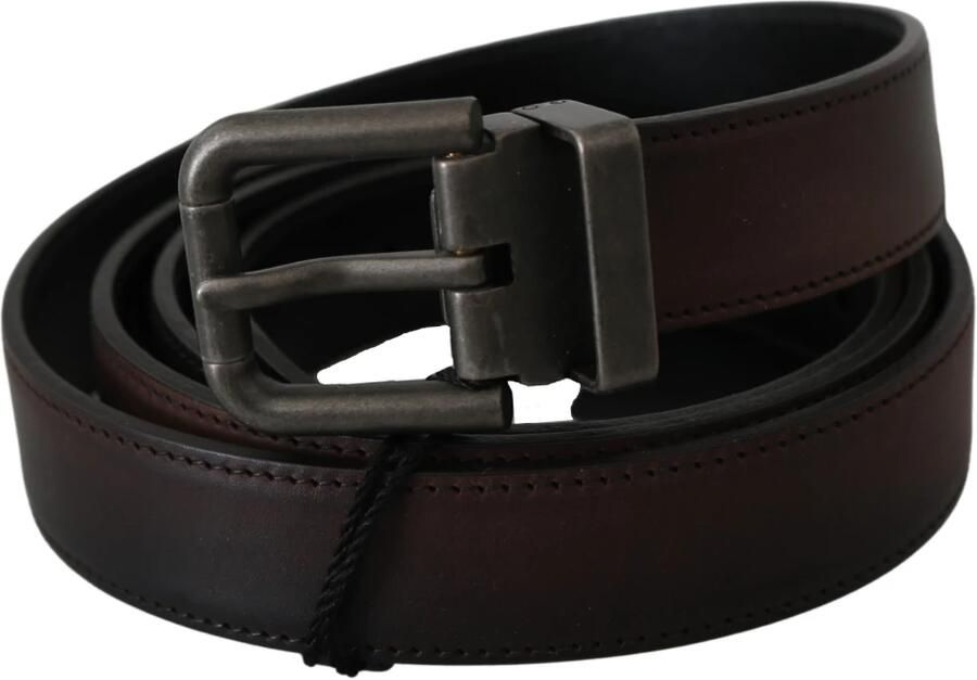Dolce & Gabbana Elegante Leren Riem in Klassiek Bruin Brown Heren - Foto 3