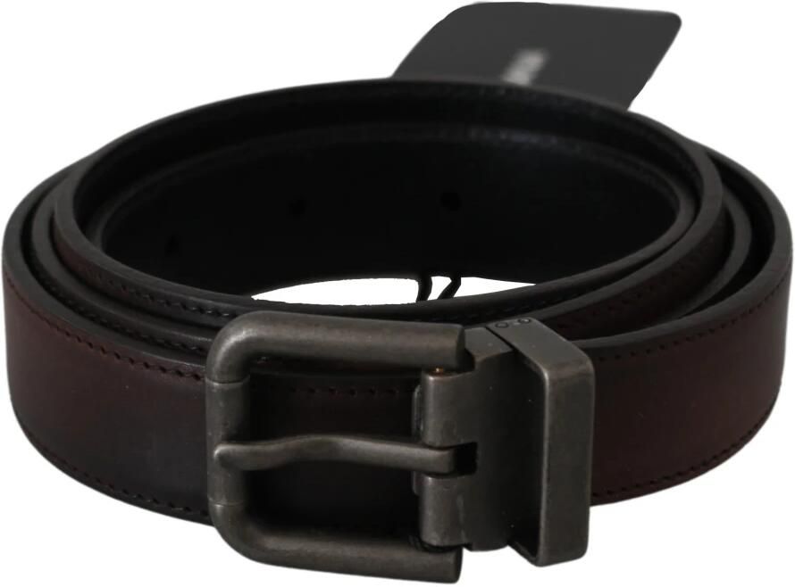 Dolce & Gabbana Elegante Leren Riem in Klassiek Bruin Brown Heren