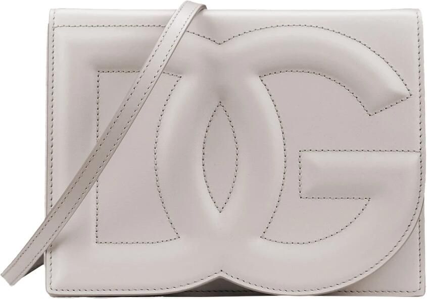 Dolce & Gabbana Ivoorleren Tas met Logo Inprenting en Verstelbare Schouderband Beige Dames - Foto 3