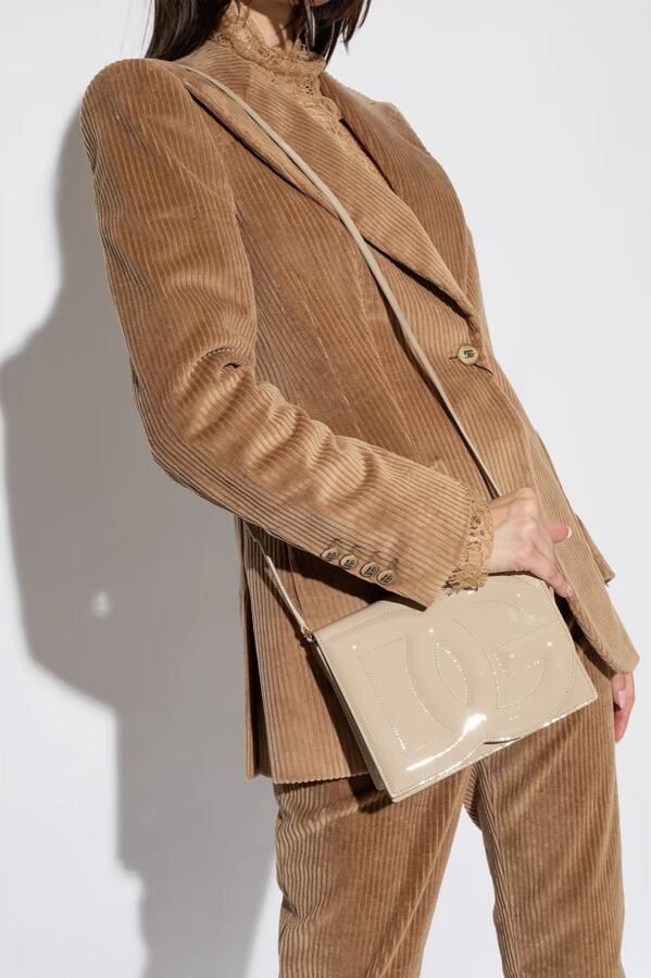 Dolce & Gabbana Blush Beige DG Logo Leren Crossbody Tas Beige Dames - Foto 5