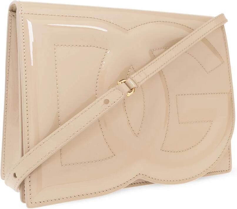 Dolce & Gabbana Blush Beige DG Logo Leren Crossbody Tas Beige Dames - Foto 4