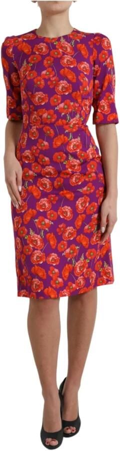 Dolce & Gabbana Levendig Bloemig Charmeuse Jurk Multicolor Dames - Foto 7