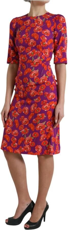 Dolce & Gabbana Levendig Bloemig Charmeuse Jurk Multicolor Dames - Foto 5